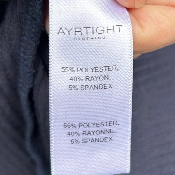 Ayrtight Modern Blue  Grey Ribbed Trapeze Dress, Large - Picture 10 of 10